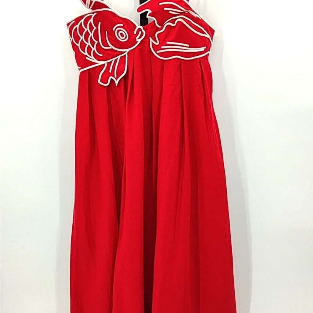 NWT Farm Rio Red Fish Top Maxi Dress - Picture 2 of 9